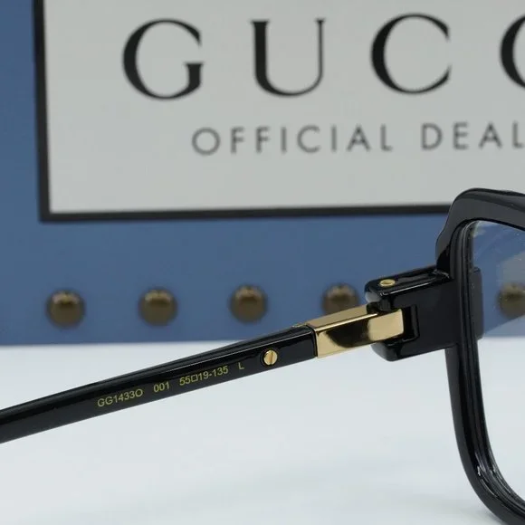 FINAL PRICE NEW GUCCI GG1433O 001 BLACK EYEGLASSES